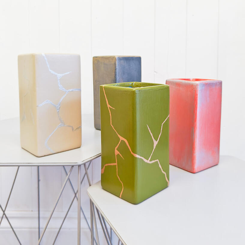 16cm Square Vases Various