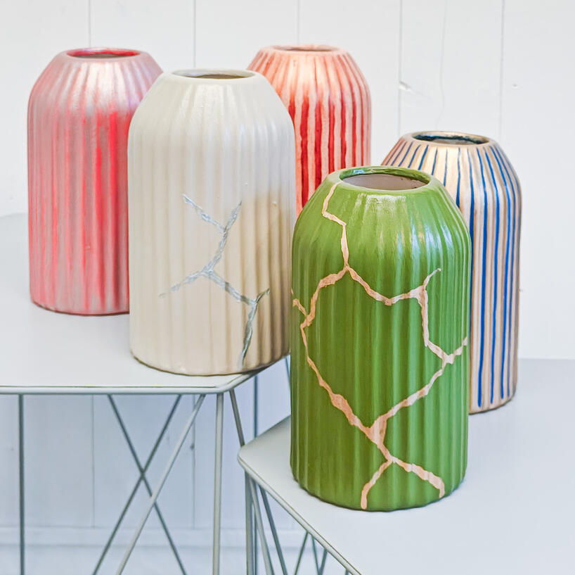 17cm Reeded Vases Various